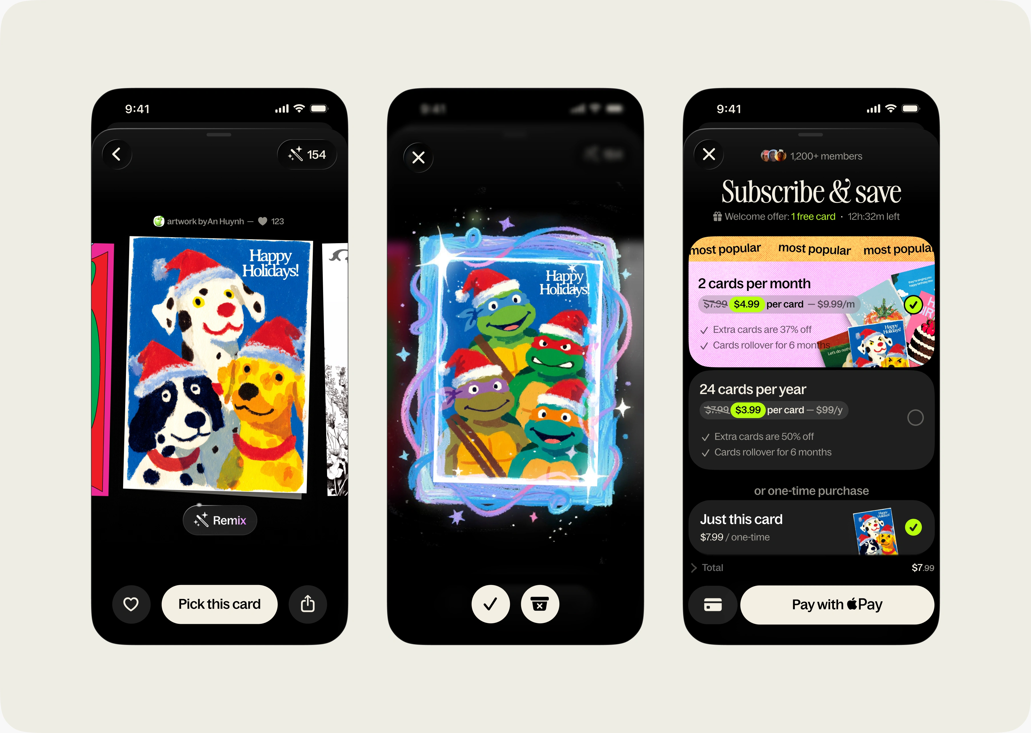 Escargot Remix – AI card personalization and membership