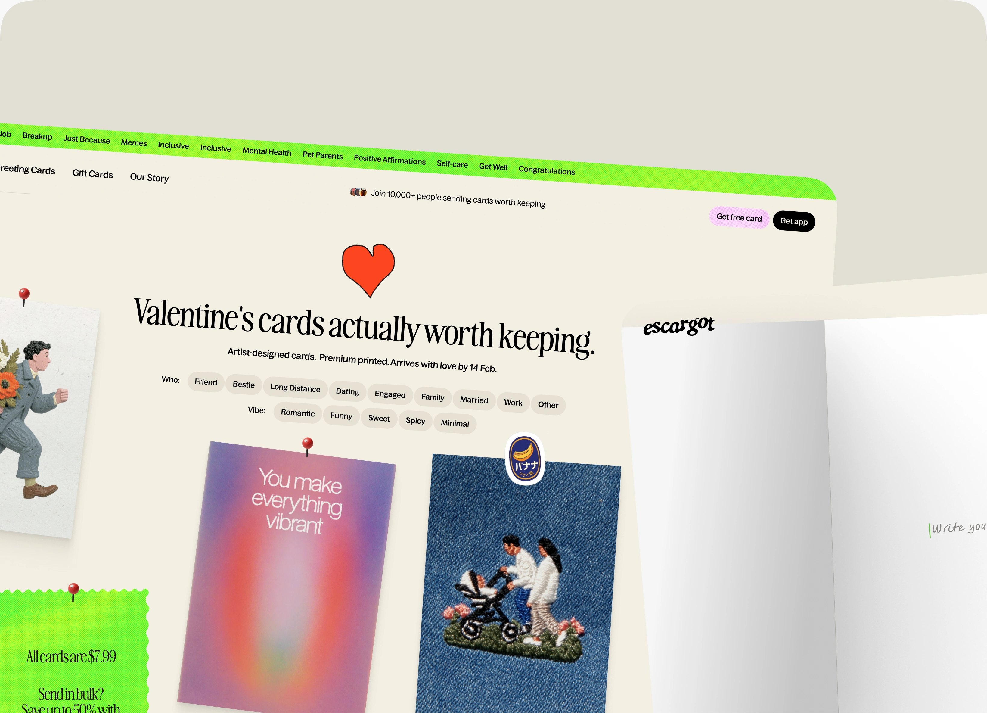 Escargot web – discovering and personalizing artist-designed cards