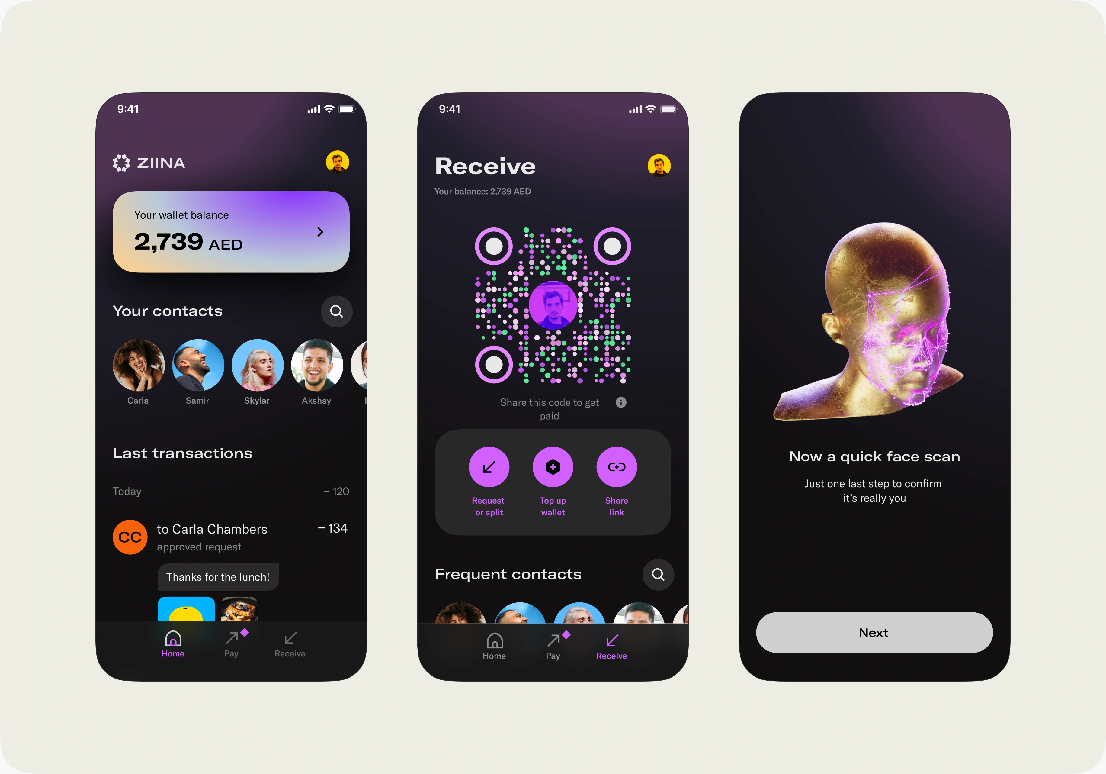 Ziina personal – wallet, receiving payments, and identity verification